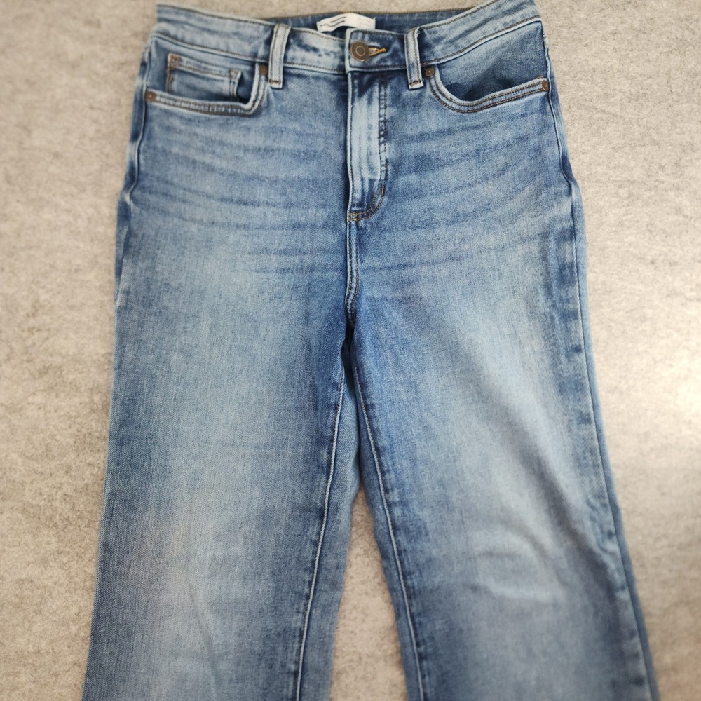 LC Lauren Conrad Blue Super High Rise Flare Jeans Womens 8 Boho Denim - Picture 2 of 8